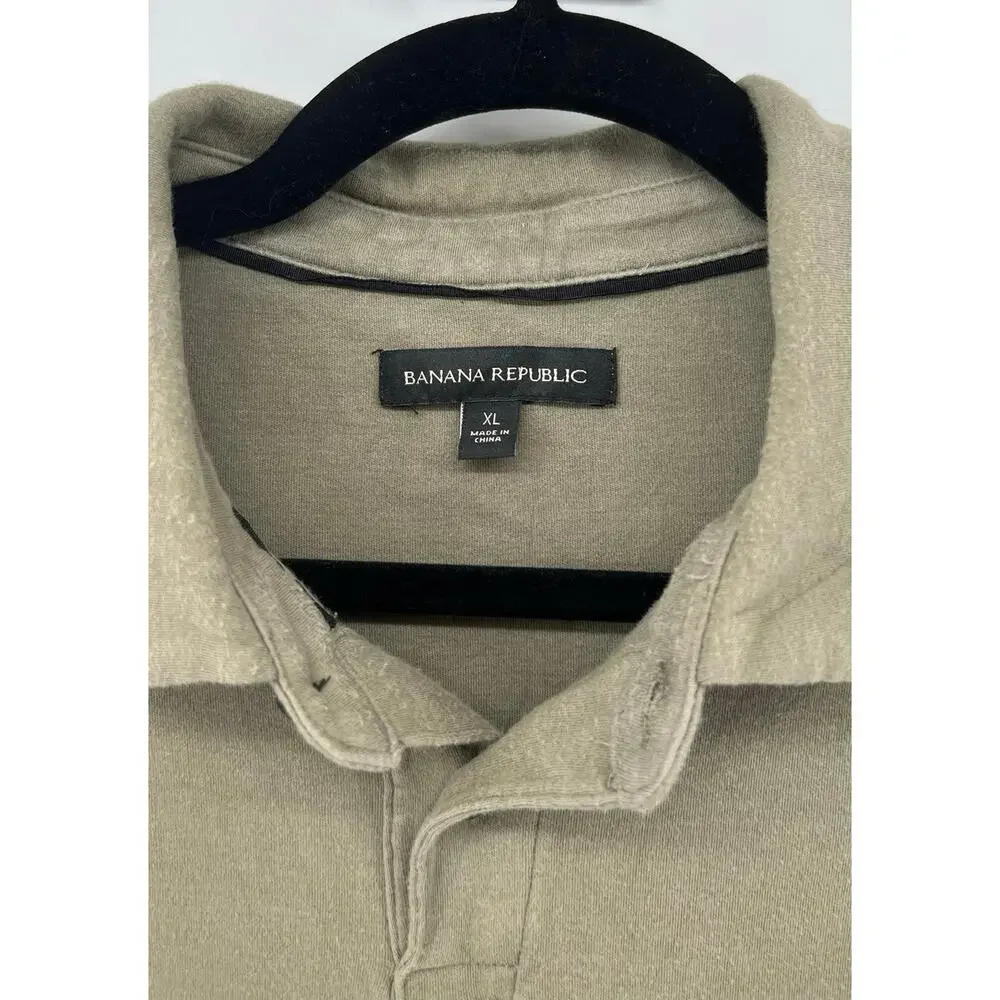 Banana Republic Men's Polo Shirt Size XL Olive Green Soft Cotton